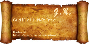 Győrfi Móric névjegykártya